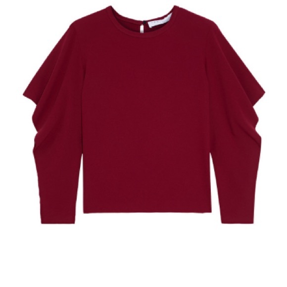 IRO French design house — Draped crepe burgundy top. - Picture 2 of 6